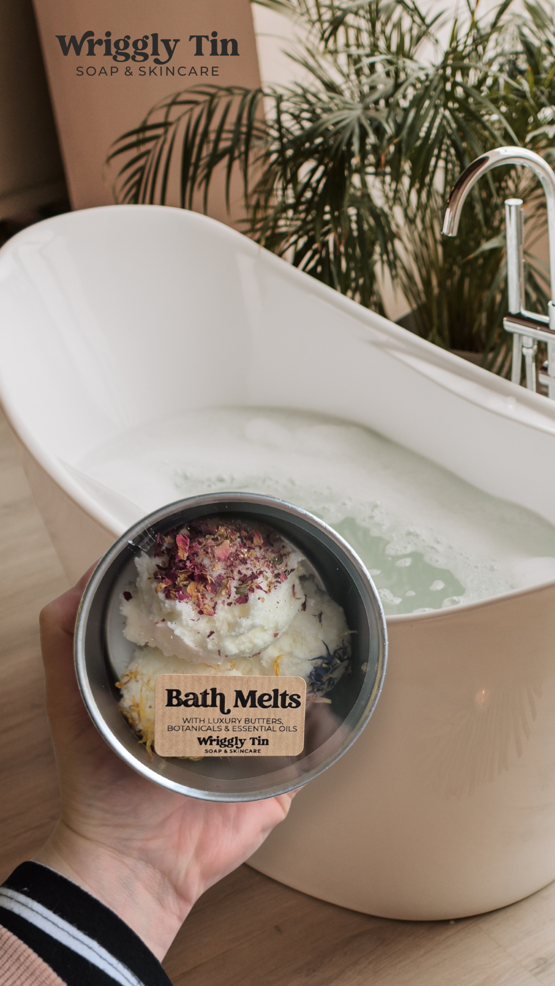 BOTANICAL BATH MELTS - (set of 4 in a tin) with shea & cocoa butter