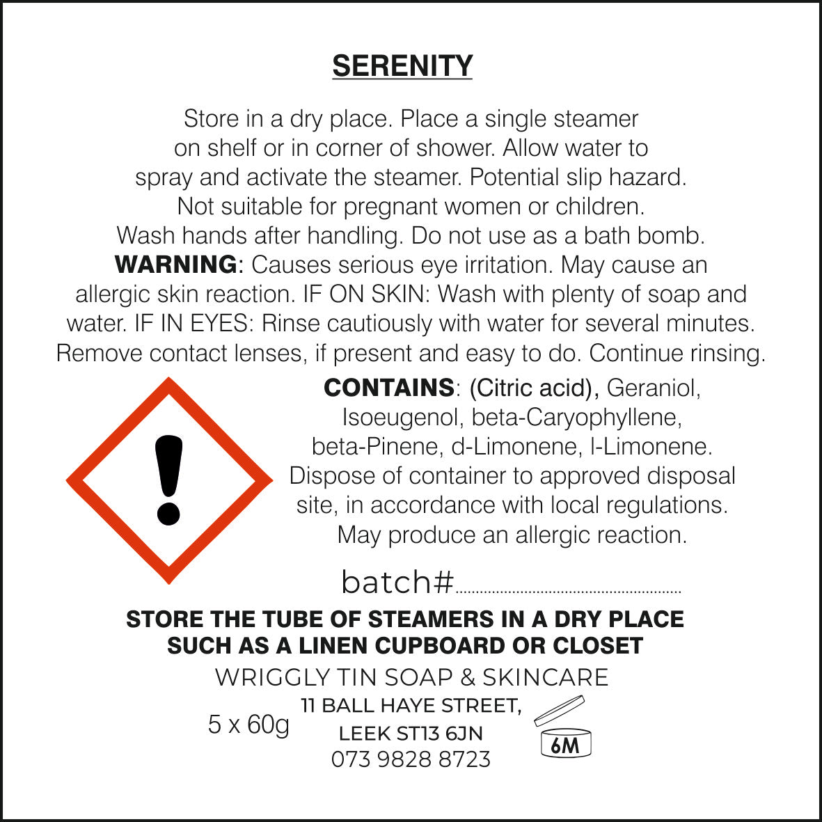 SHOWER STEAMERS - Serenity (Lemongrass + Bergamot)
