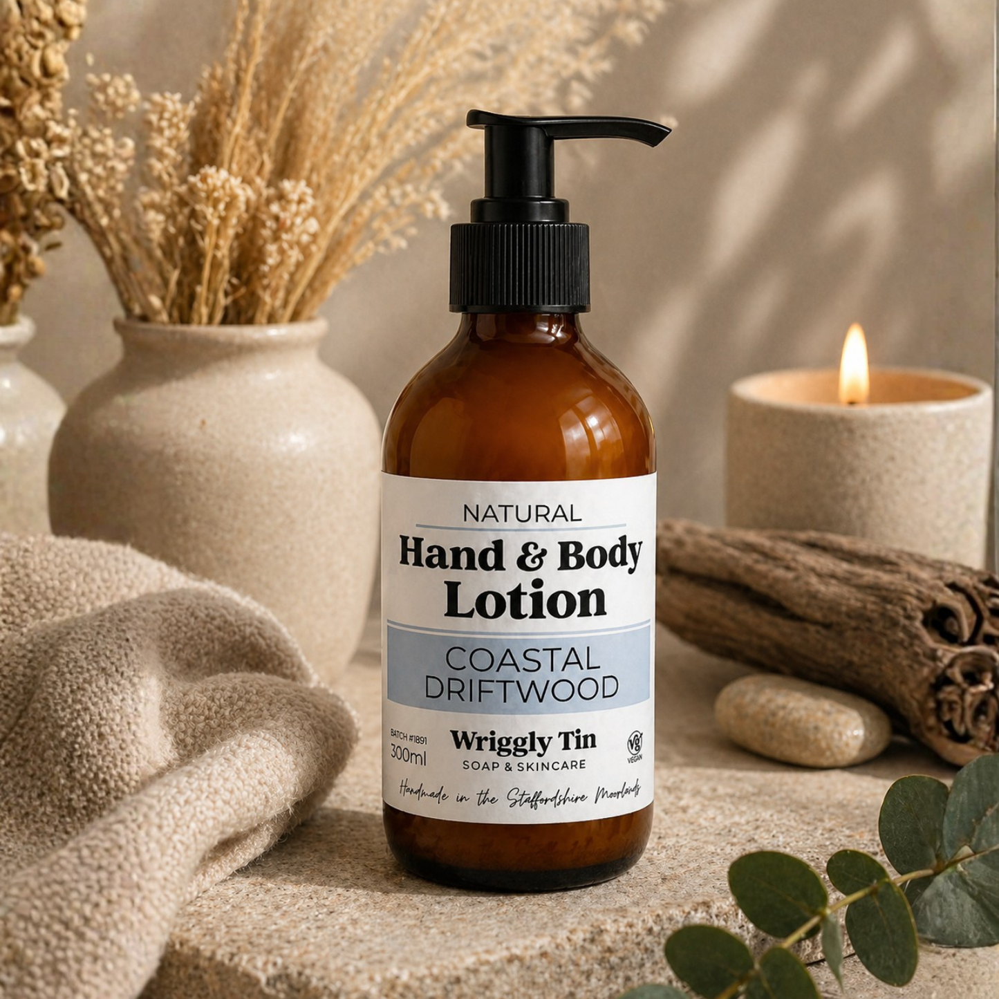 HAND & BODY LOTION - Amber Bottle