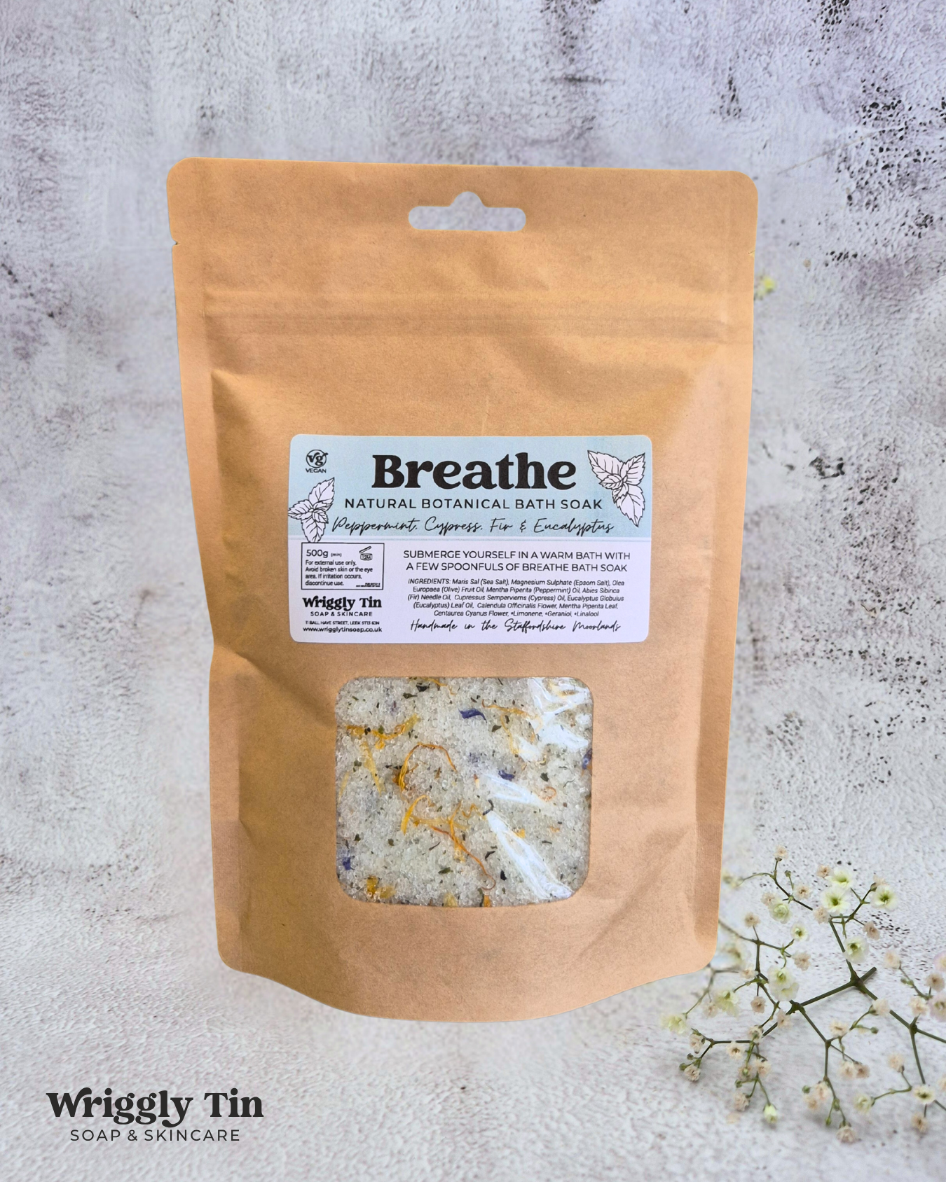 BREATHE BOTANICAL BATH SOAK - with Peppermint, Cypress, Fir & Eucalyptus