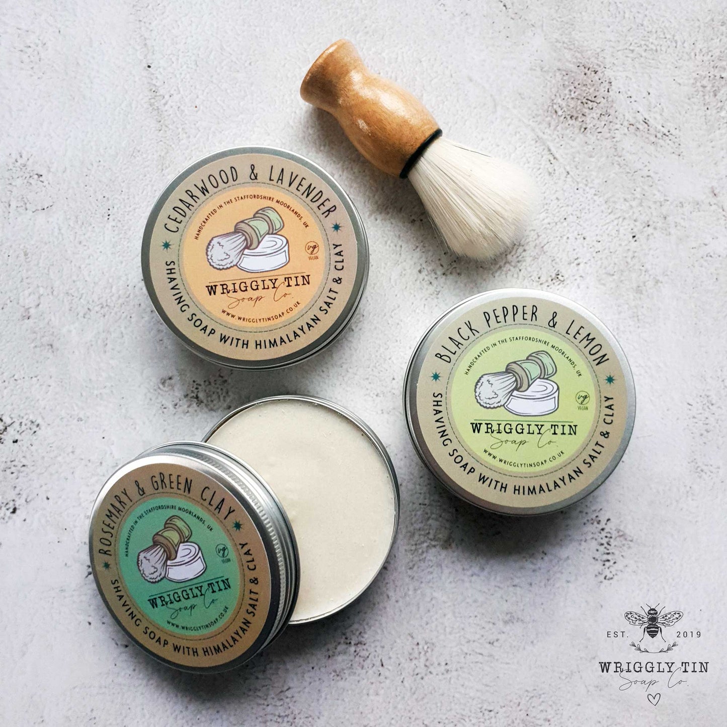 CEDARWOOD & LAVENDER SHAVING SOAP - with pink himalayan salt & red clay (vegan)