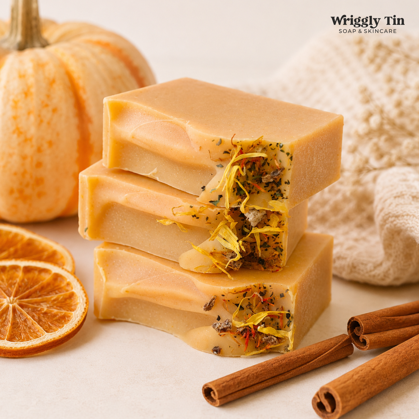 PUMPKIN, CINNAMON + ORANGE - Oat Milk Soap (vegan)