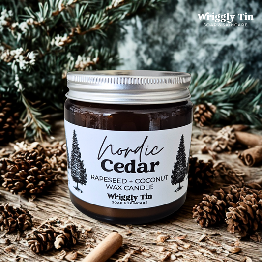 CANDLES - AMBER JAR WITH RAPESEED + COCONUT WAX (20HR)