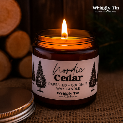 CANDLES - AMBER JAR WITH RAPESEED + COCONUT WAX (20HR)