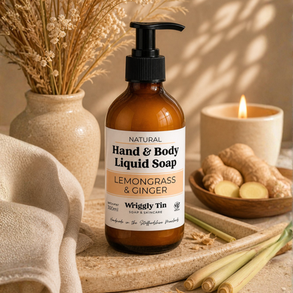 HAND & BODY LIQUID (CASTILE) SOAP - Glass Bottle