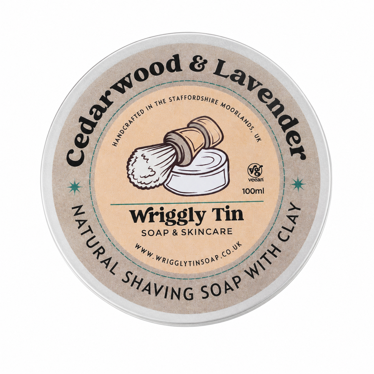 CEDARWOOD & LAVENDER SHAVING SOAP - with pink himalayan salt & red clay (vegan)