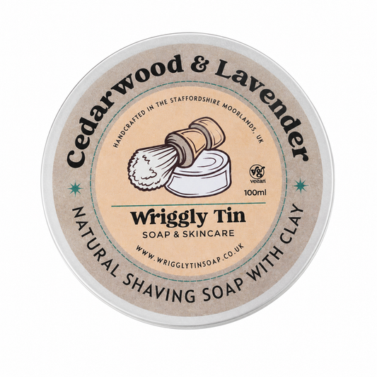 CEDARWOOD & LAVENDER SHAVING SOAP - with pink himalayan salt & red clay (vegan)