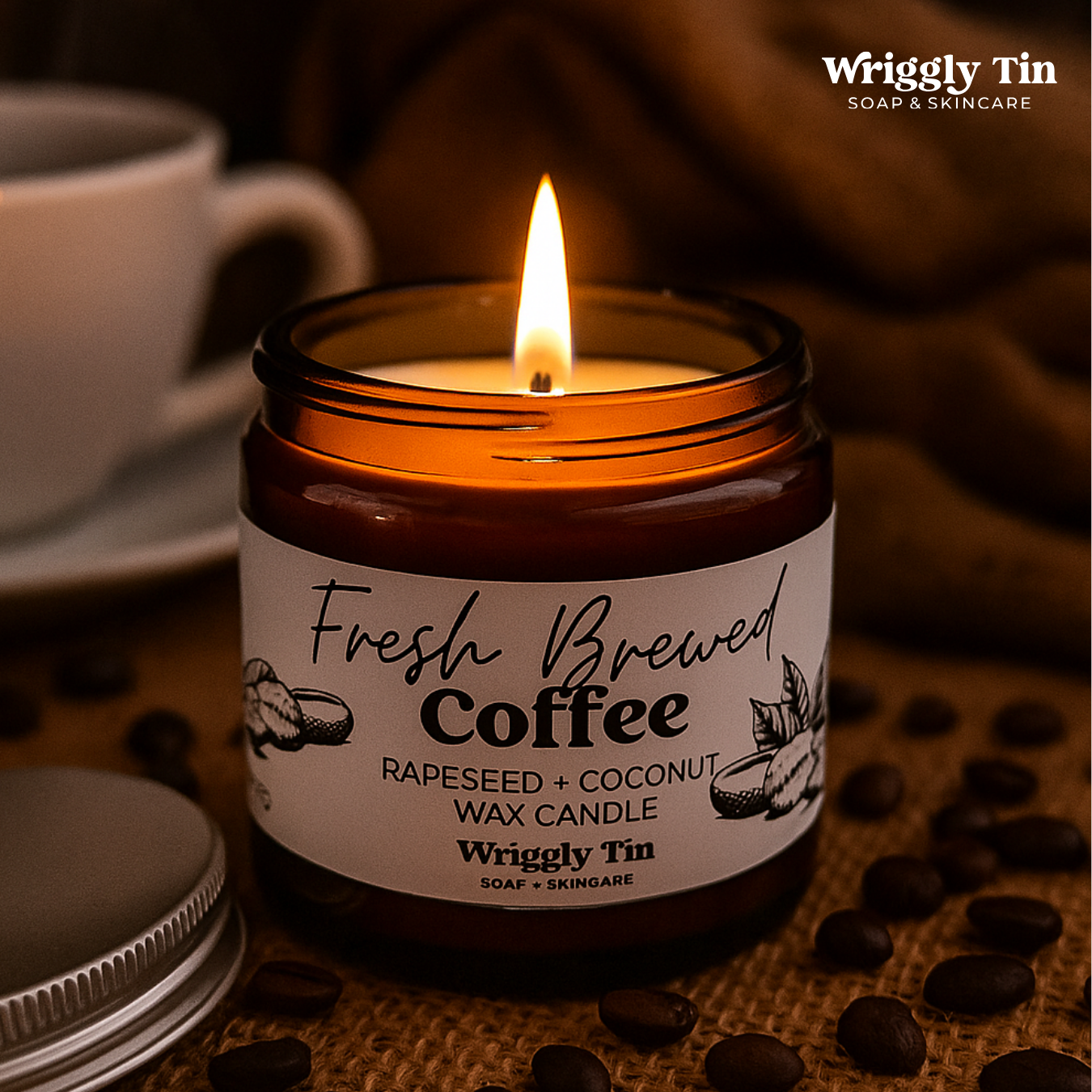 CANDLES - AMBER JAR WITH RAPESEED + COCONUT WAX (20HR)