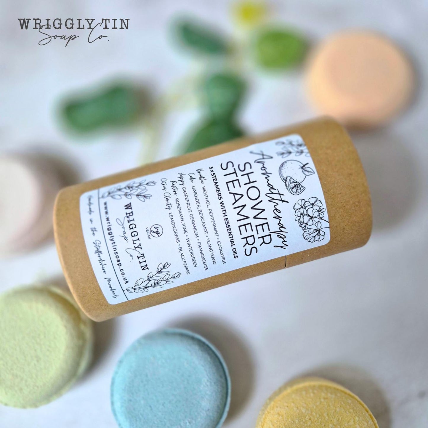 SHOWER STEAMERS - set of 5 different, NEW recipe, stronger and made with essential oils