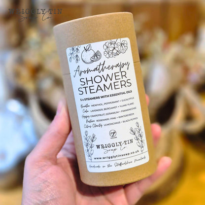 SHOWER STEAMERS - set of 5 different, NEW recipe, stronger and made with essential oils