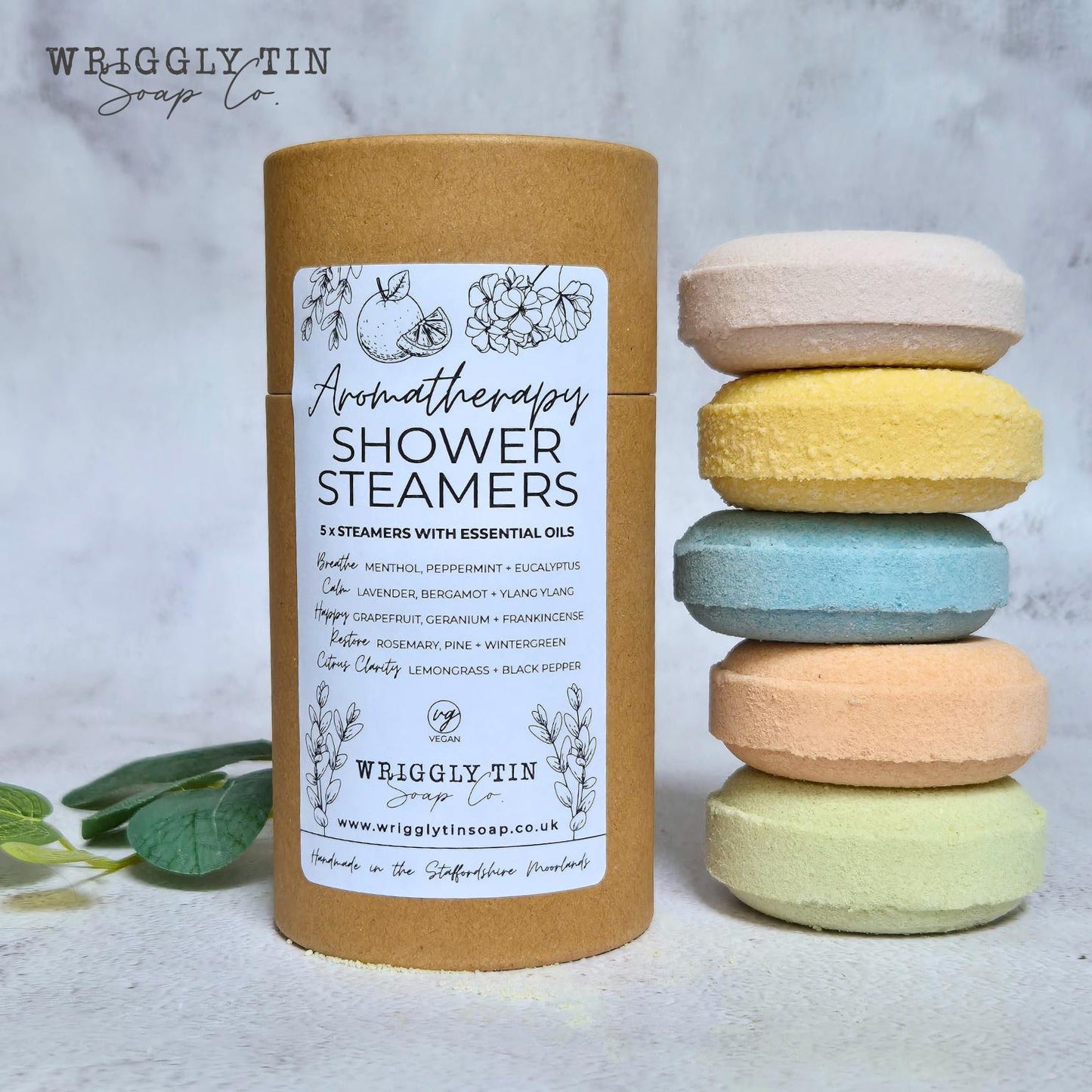 SHOWER STEAMERS - set of 5 different, NEW recipe, stronger and made with essential oils