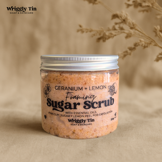 Foaming Sugar Scrub - Geranium + Lemon