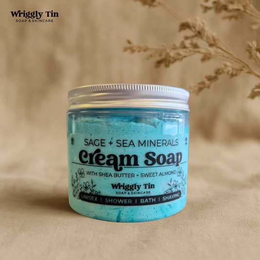 Cream (Whipped) Soap - Sage + Sea Minerals
