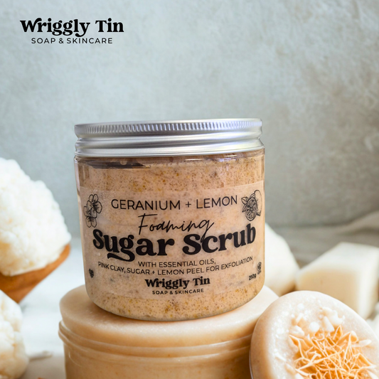 Foaming Sugar Scrub - Geranium + Lemon (FLORAL)