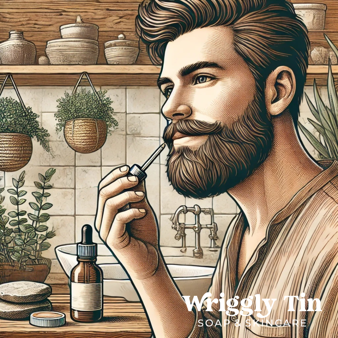 BEARD OIL & GROOMING BRUSH SET (vegan)