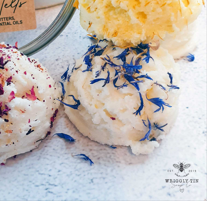 BOTANICAL BATH MELTS - (set of 4 in a tin) with shea & cocoa butter