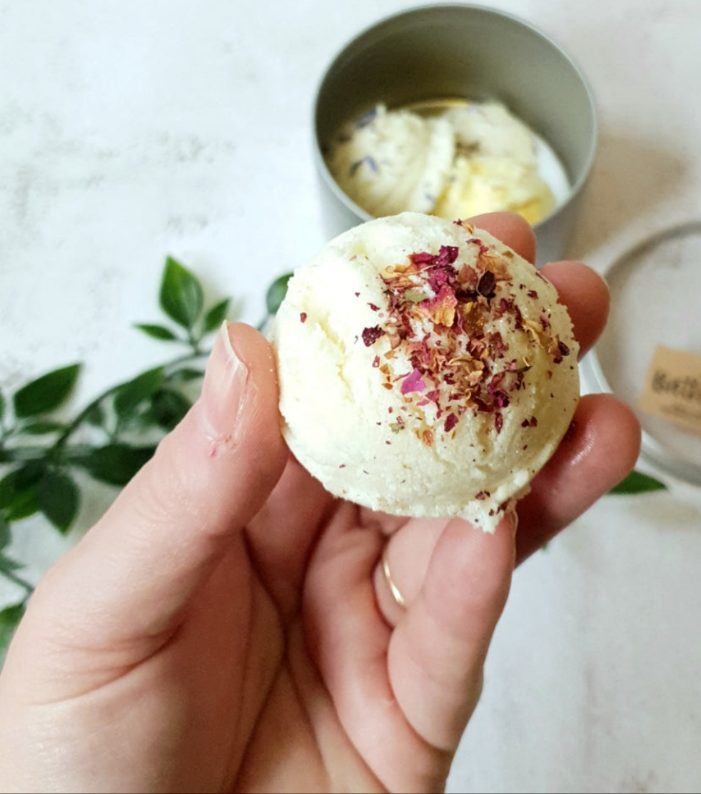 BOTANICAL BATH MELTS - (set of 4 in a tin) with shea & cocoa butter