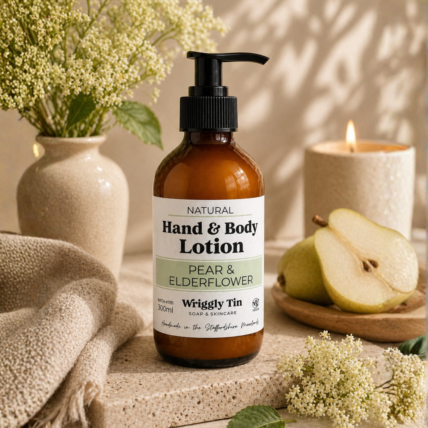 HAND & BODY LOTION - Amber Bottle