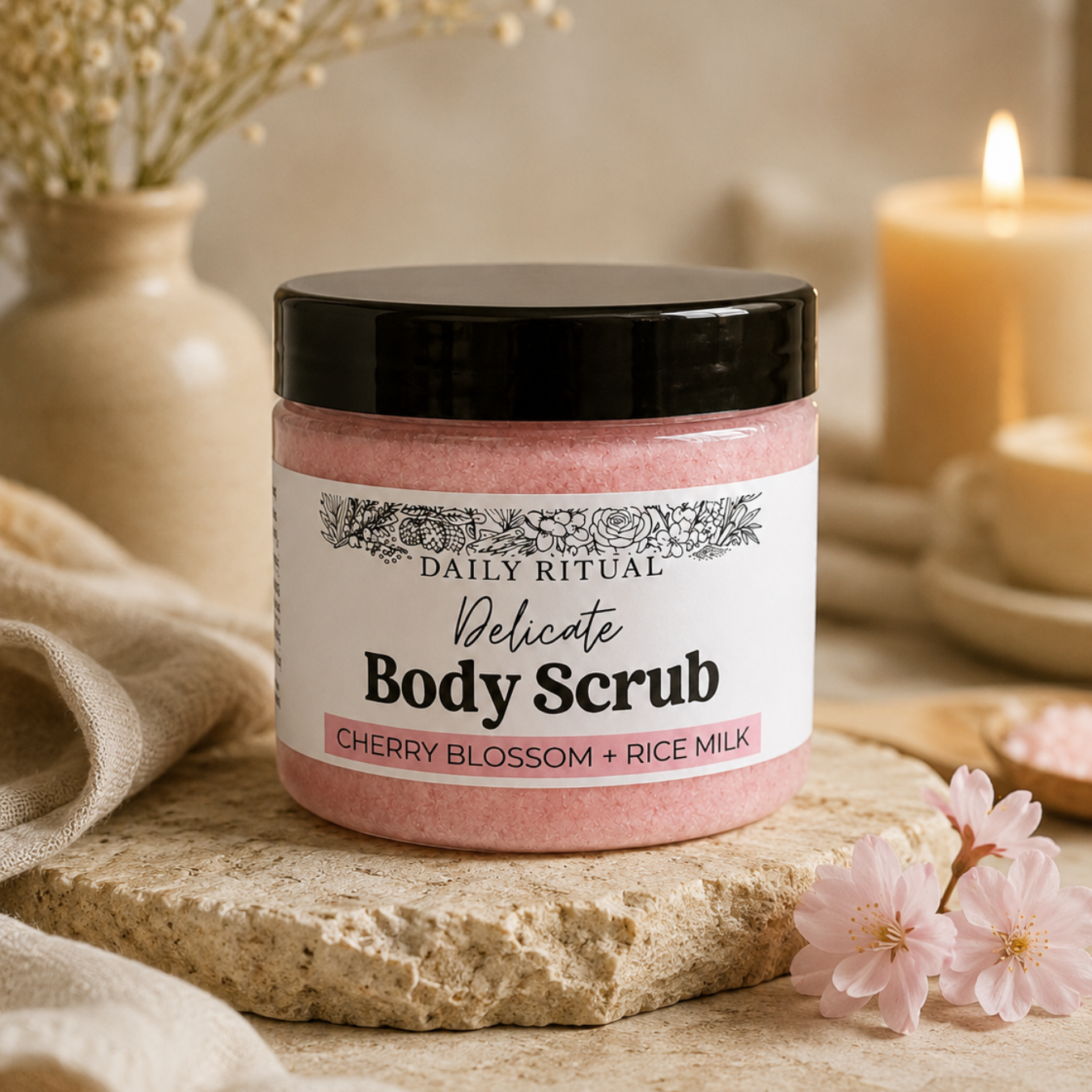 BODY SCRUB - Delicate Cherry Blossom + Rice Milk