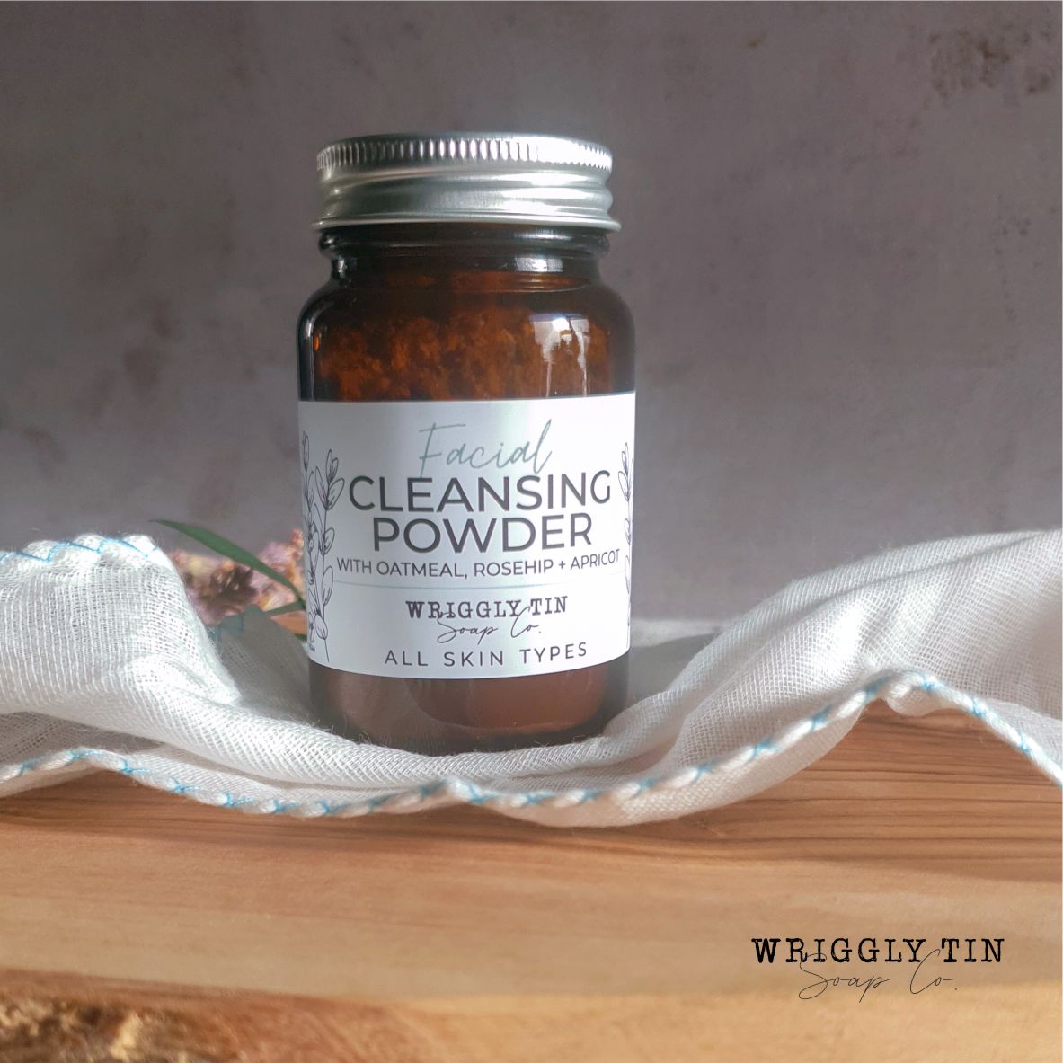 FACIAL CLEANSING POWDER - With Oatmeal, Rosehip + Apricot