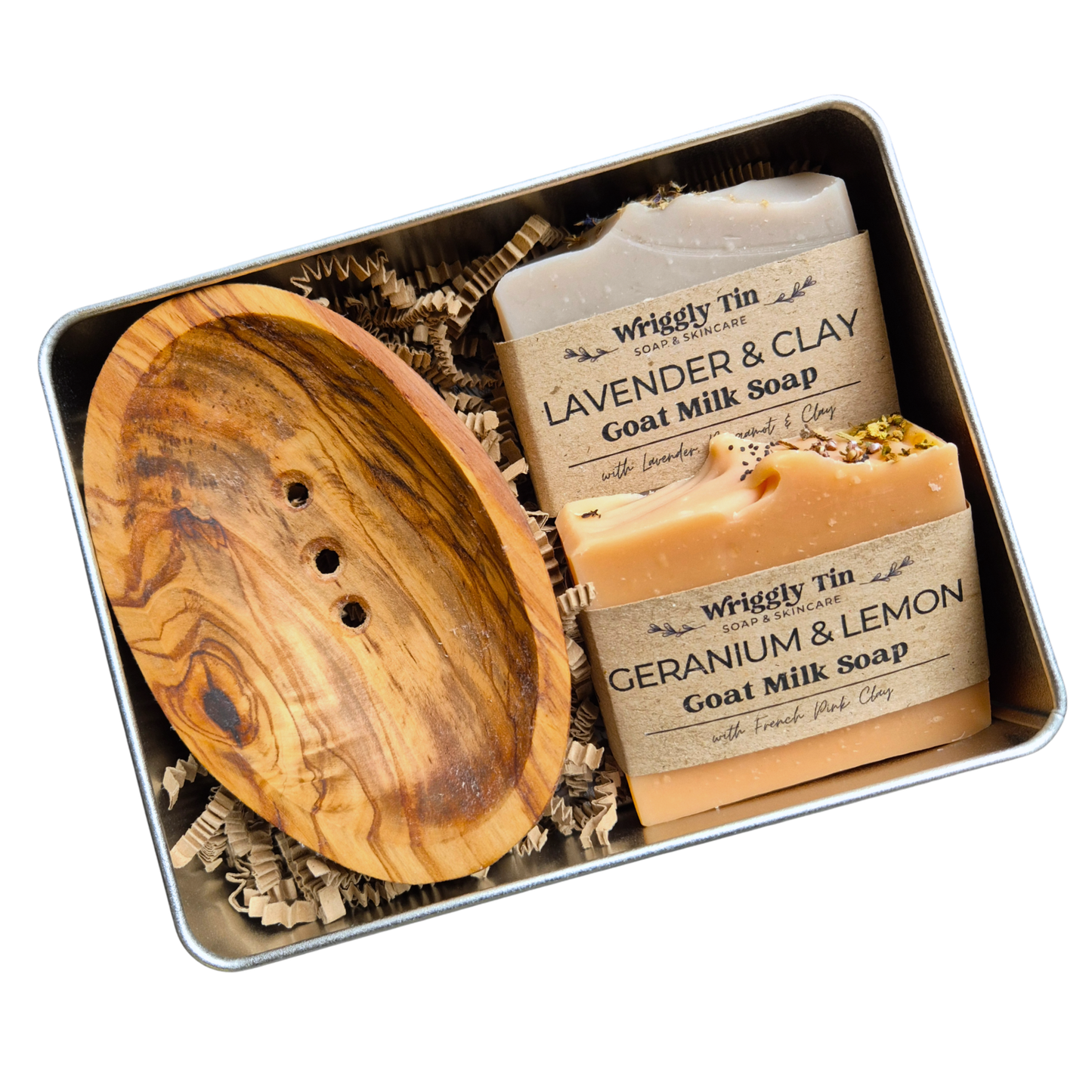 NATURAL SOAPS & DISH GIFT SET - Geranium + Lavender