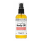 Indian Rose and Amber Natural Body oil bottle with label on a white background