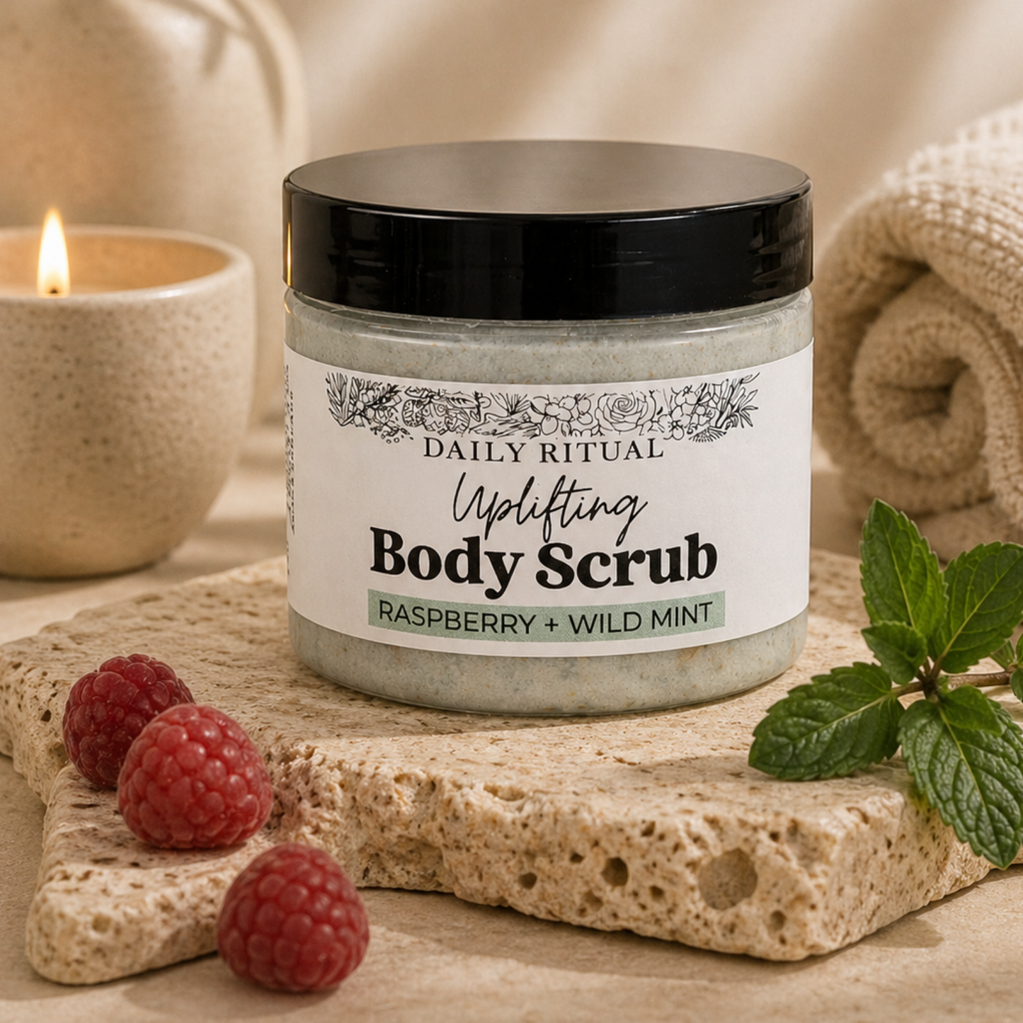 BODY SCRUB - Uplifting Raspberry + Wild Mint