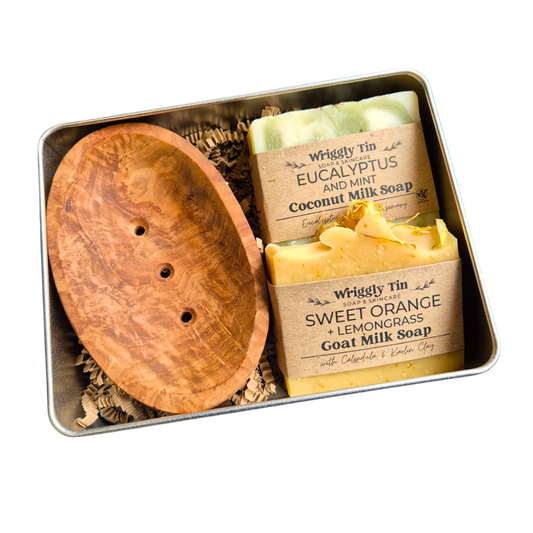 NATURAL SOAPS & DISH GIFT SET - Eucalyptus + Sweet Orange
