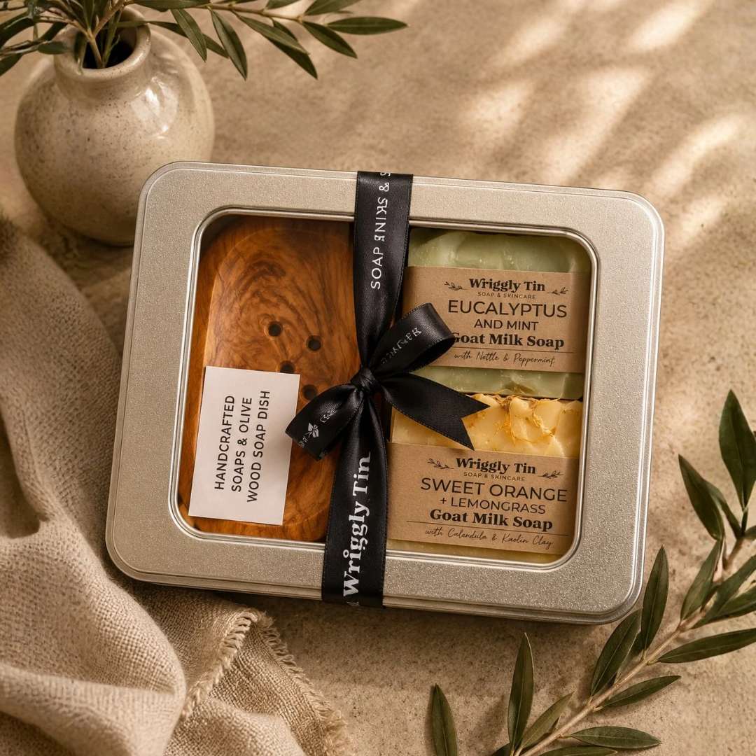 NATURAL SOAPS & DISH GIFT SET - Eucalyptus + Sweet Orange