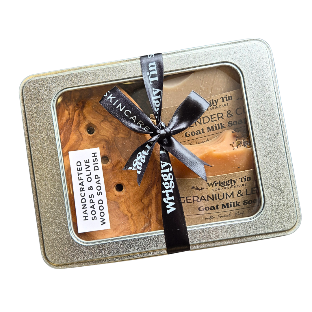 NATURAL SOAPS & DISH GIFT SET - Geranium + Lavender