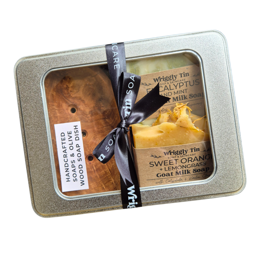 NATURAL SOAPS & DISH GIFT SET - Eucalyptus + Sweet Orange