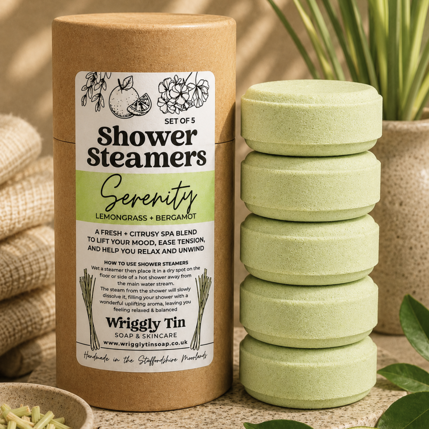 SHOWER STEAMERS - Serenity (Lemongrass + Bergamot)