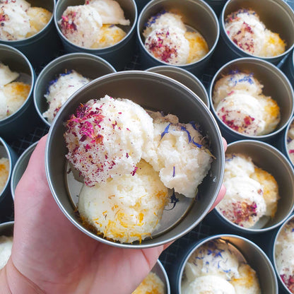 BOTANICAL BATH MELTS - (set of 4 in a tin) with shea & cocoa butter