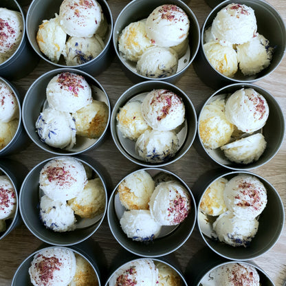 BOTANICAL BATH MELTS - (set of 4 in a tin) with shea & cocoa butter